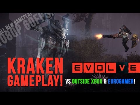EVOLVE - ALL NEW GAMEPLAY - Kraken in Action! (vs Outside Xbox & Eurogamer)