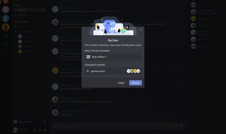 Discord go live не работает